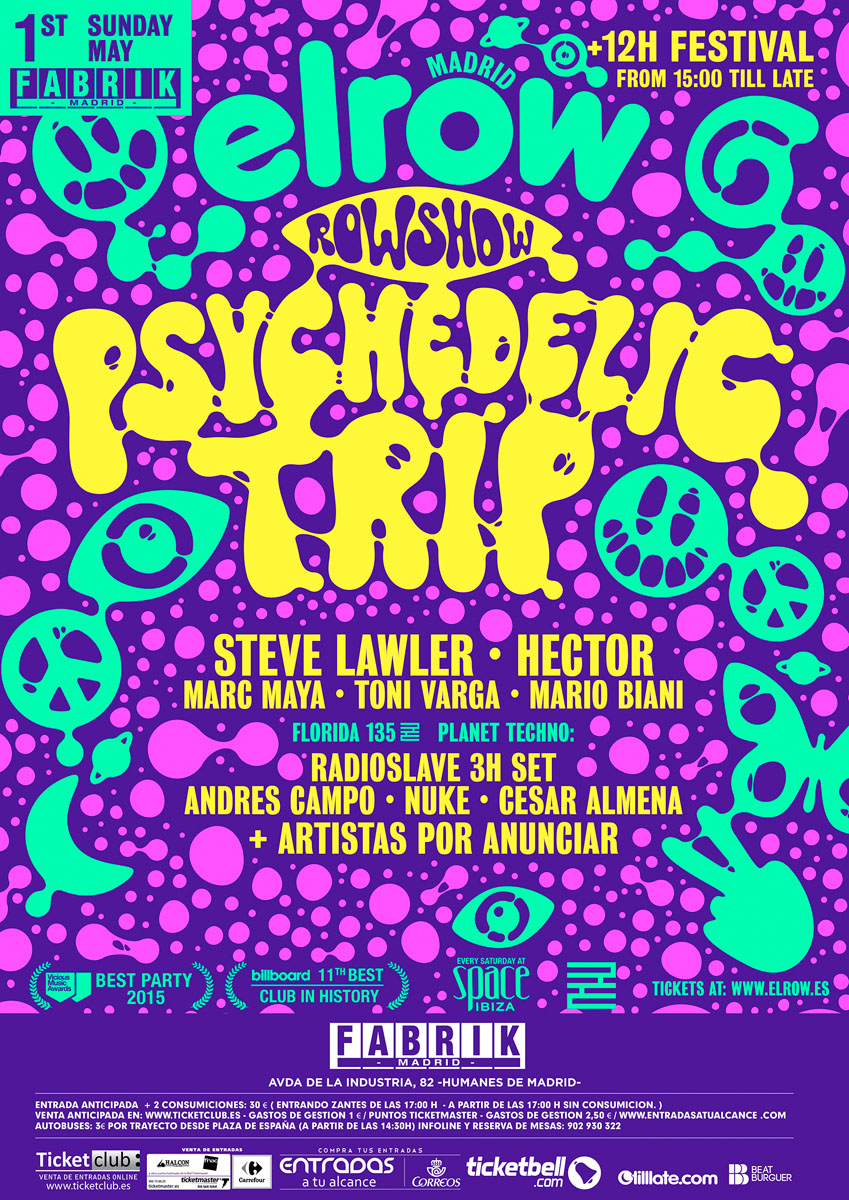 Domingo 1 de mayo. ELROW PSYCHEDELIC TRIP@FABRIK