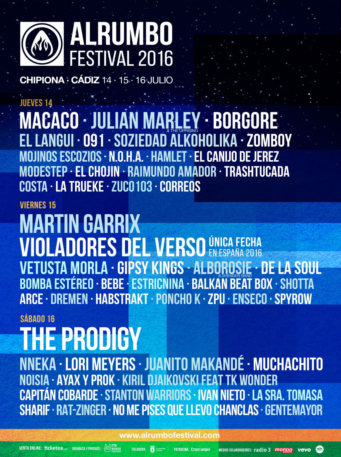 Del 14 al 16 de julio. ALRUMBO FESTIVAL 2016